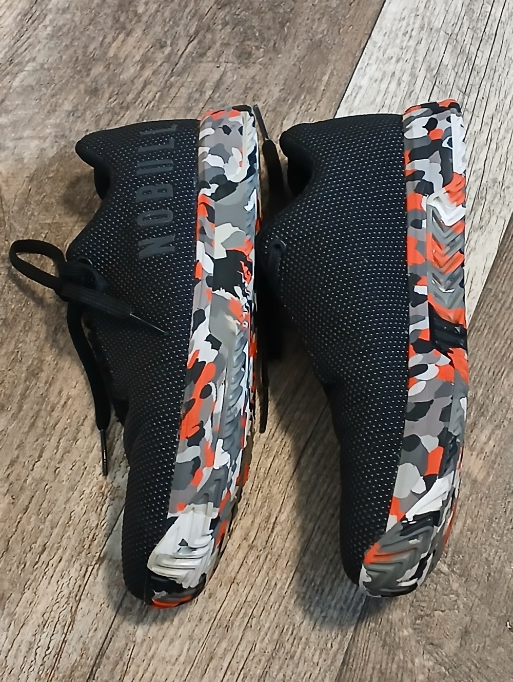NOBULL Black Athletic Shoes with Red Camouflage Sole - Picture 4 of 8